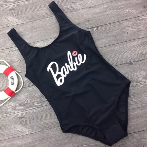🆕Barbie Logo One Piece Black Swimsuit - Picture 6 of 8